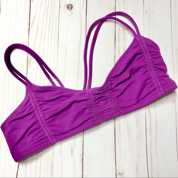 Lululemon Purple Rouched Racer Back Sports Bra - Picture 1 of 3
